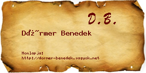 Dörmer Benedek névjegykártya